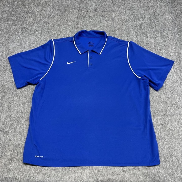 Nike Polo Shirt Mens 2XL Blue Dri-FIT Golf Athletic Performance 476281-494 - Picture 1 of 15